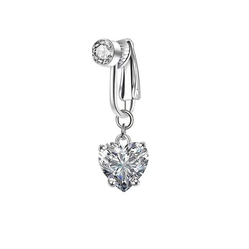 Non-piercing clip-on navel ring