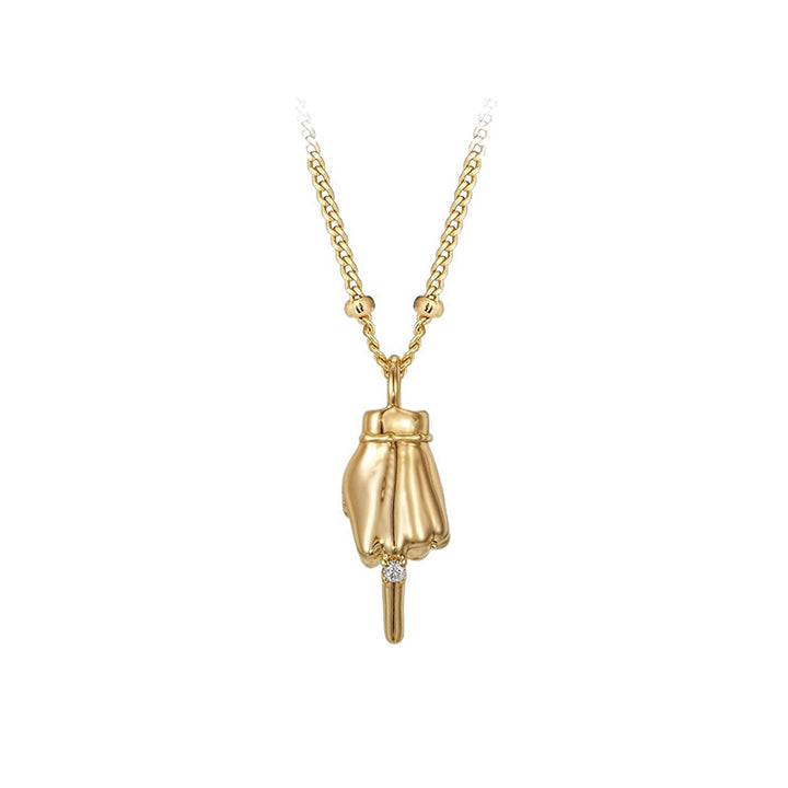 Gold-plated gesture pendant necklace
