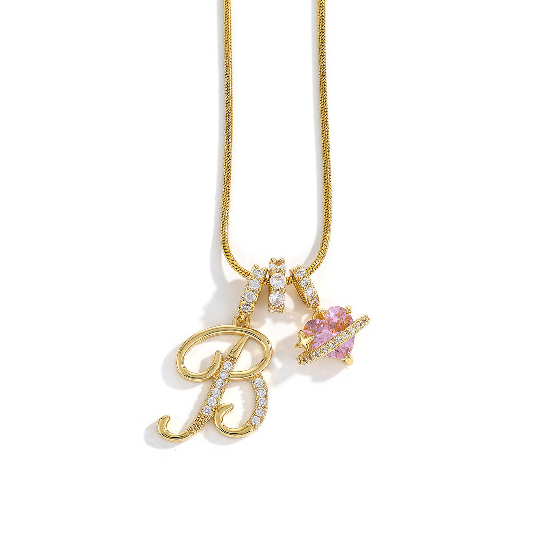 Alphabet Heart Pendant Necklace