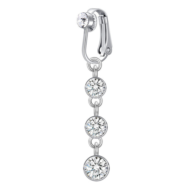 Non-piercing clip-on navel ring