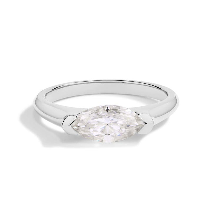 Marquise-cut gemstone ring