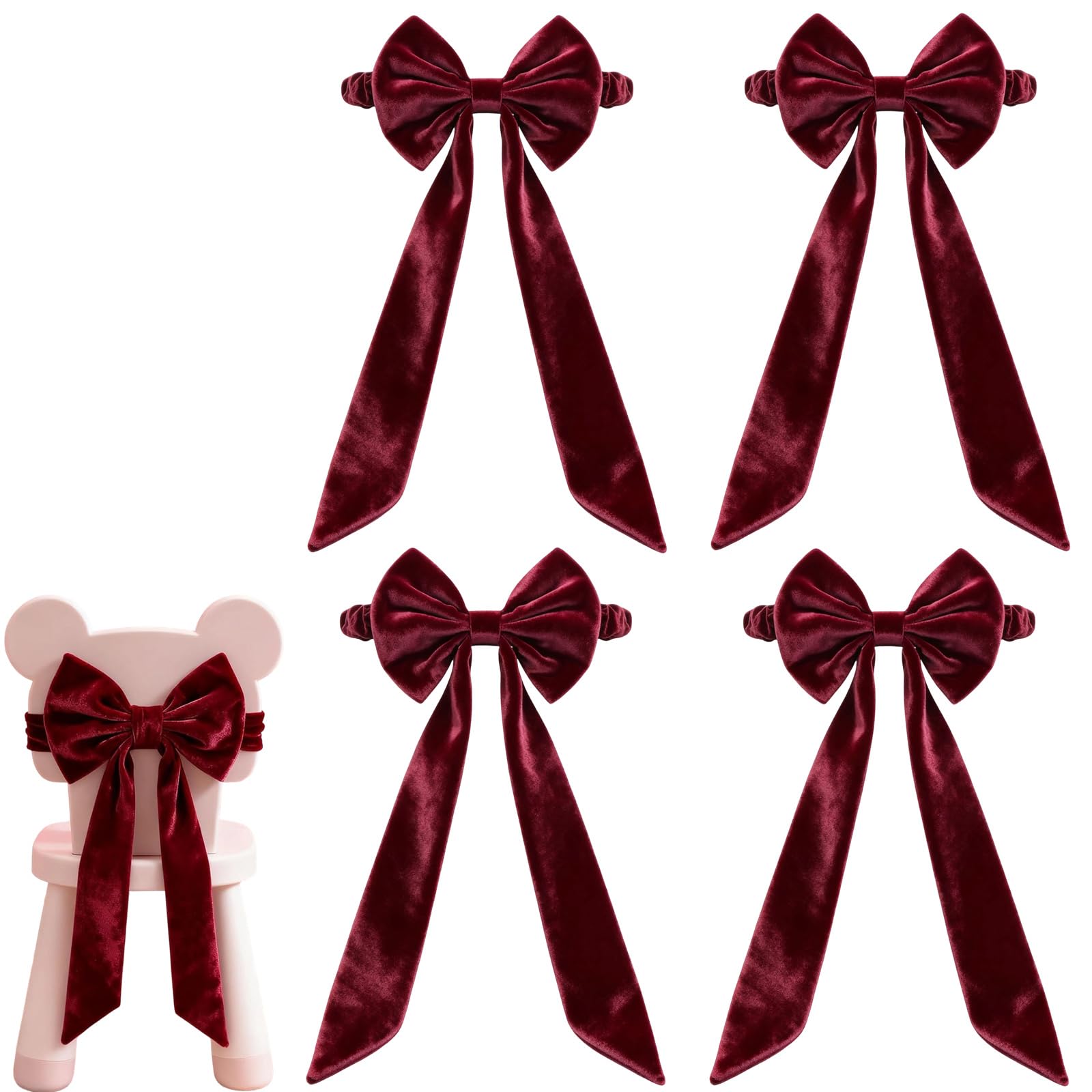 Christmas Red Chair Bows for Chairs