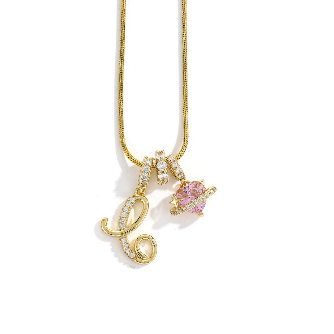Alphabet Heart Pendant Necklace
