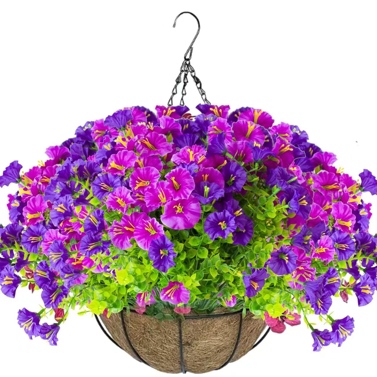Outdoor Hanging Faux Flowers for Patio and Porch Decoration