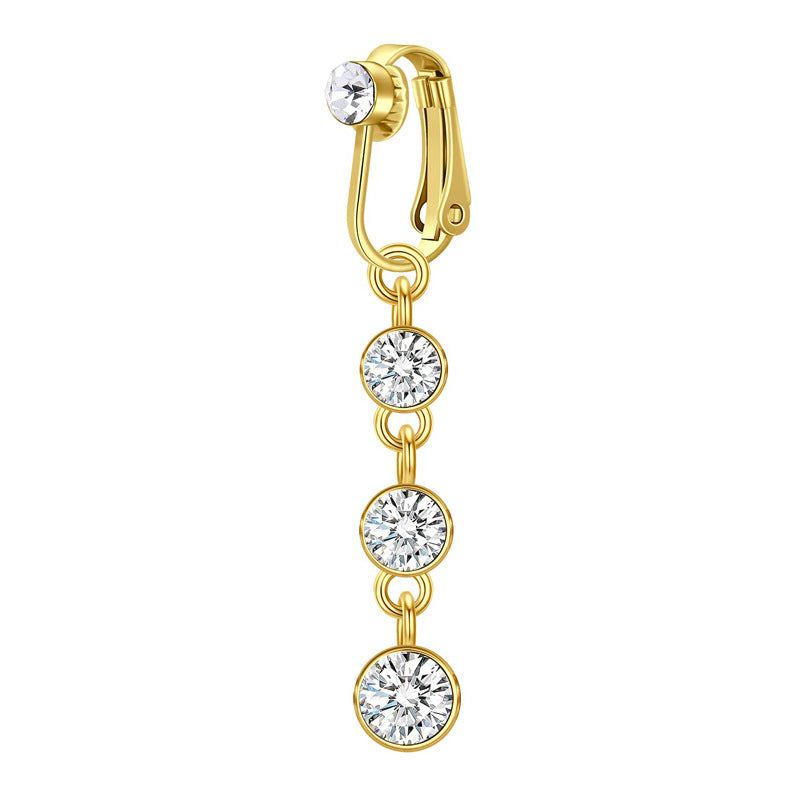 Non-piercing clip-on navel ring