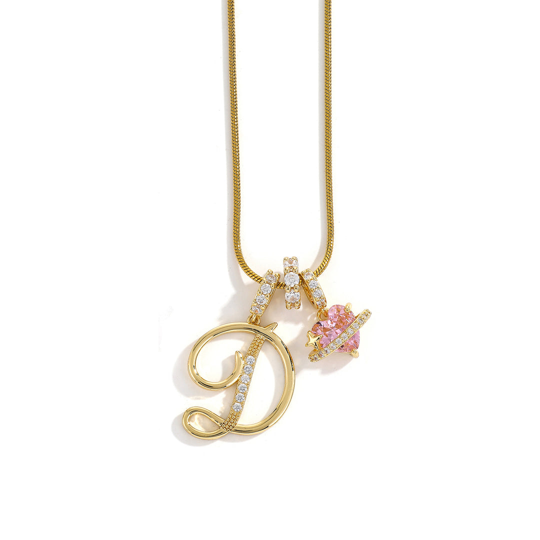Alphabet Heart Pendant Necklace