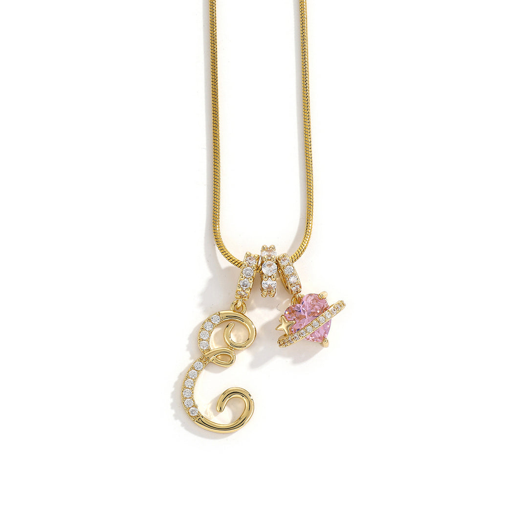 Alphabet Heart Pendant Necklace