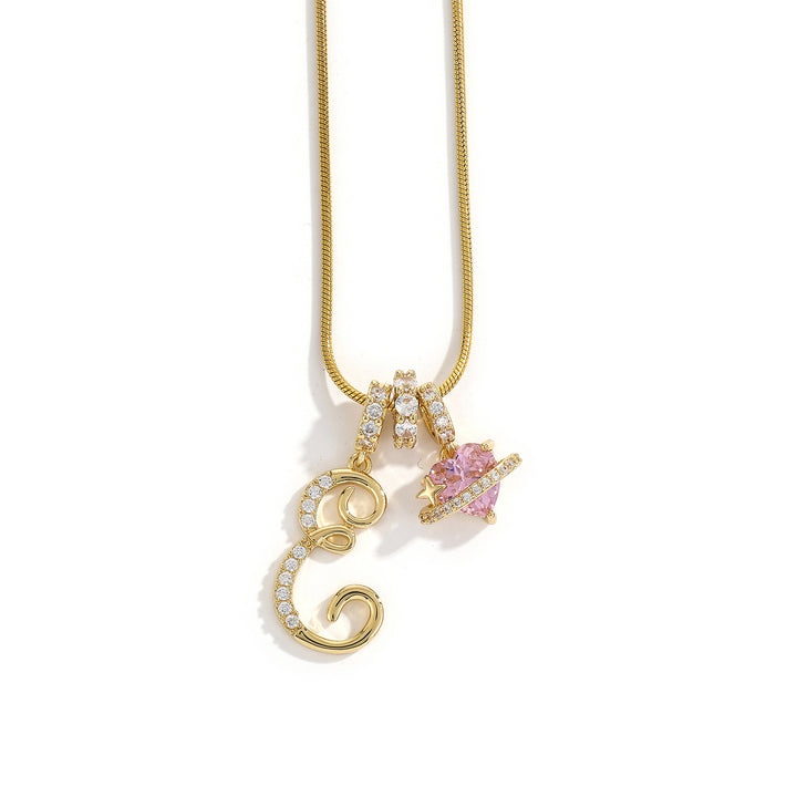 Alphabet Heart Pendant Necklace