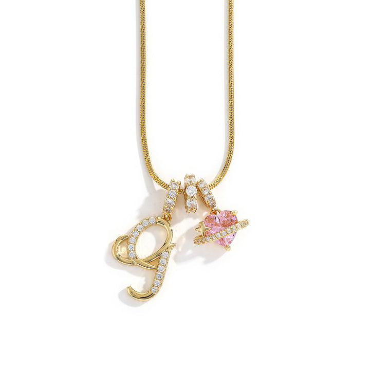 Alphabet Heart Pendant Necklace