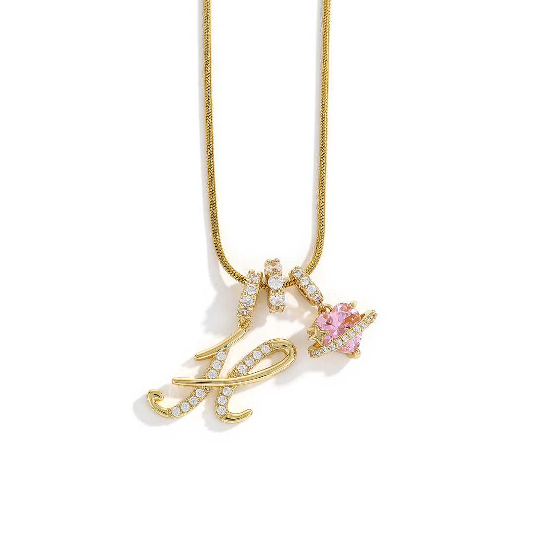Alphabet Heart Pendant Necklace