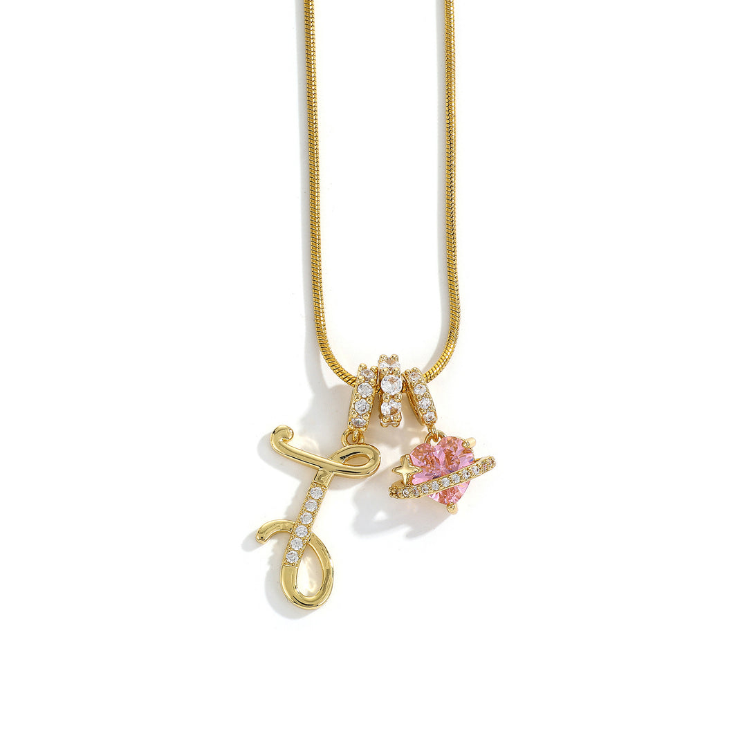 Alphabet Heart Pendant Necklace