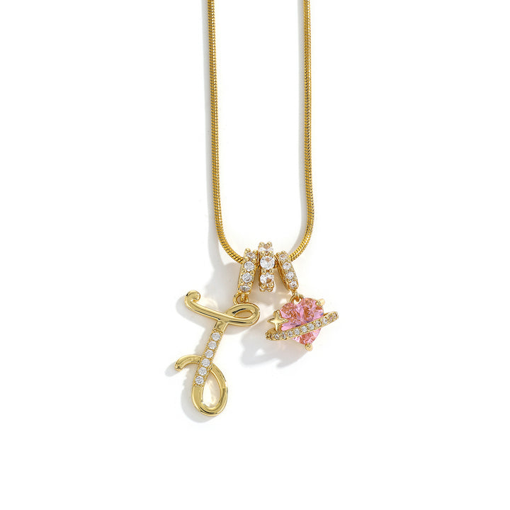 Alphabet Heart Pendant Necklace