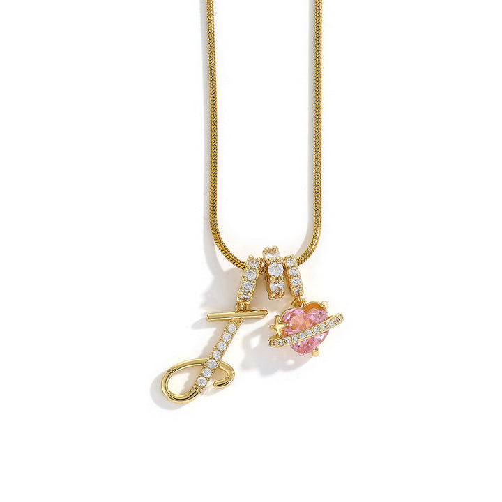 Alphabet Heart Pendant Necklace