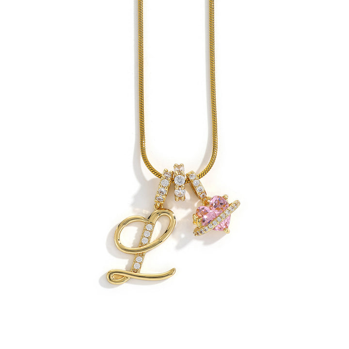 Alphabet Heart Pendant Necklace