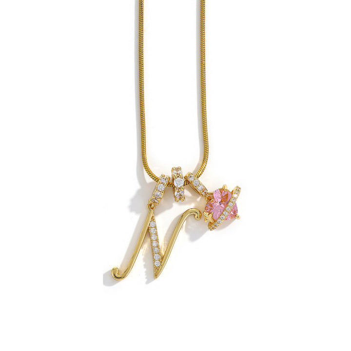Alphabet Heart Pendant Necklace