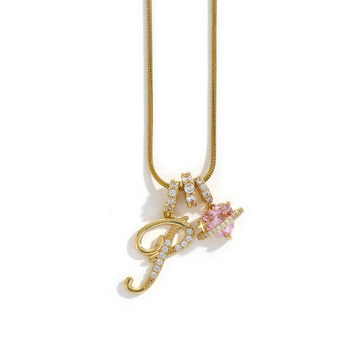 Alphabet Heart Pendant Necklace