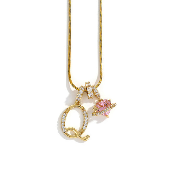Alphabet Heart Pendant Necklace