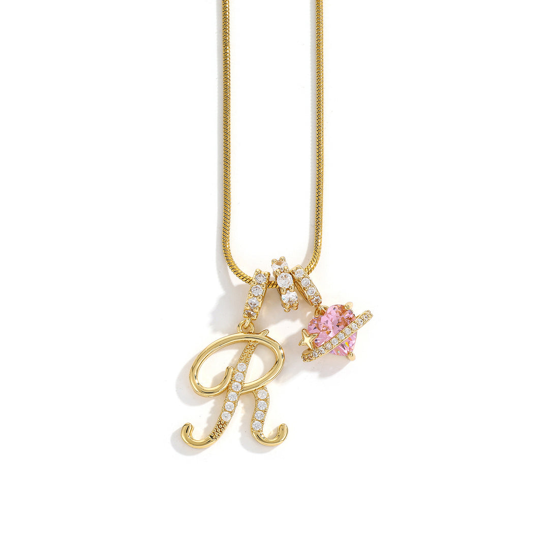 Alphabet Heart Pendant Necklace
