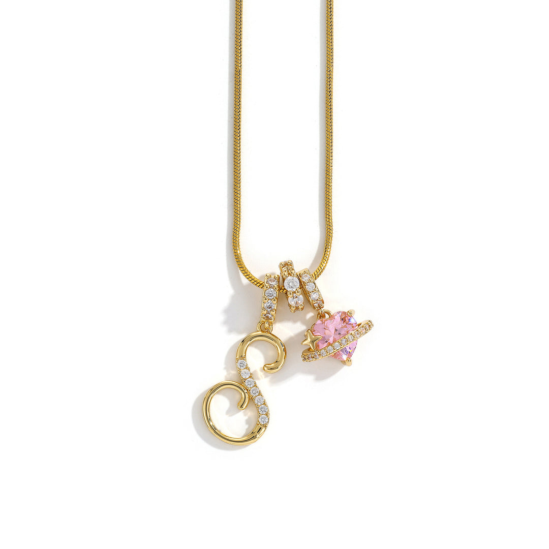 Alphabet Heart Pendant Necklace