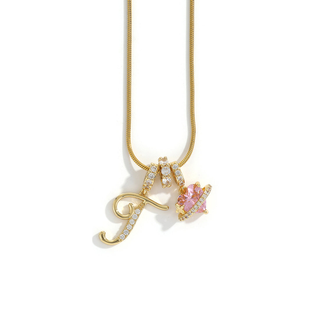 Alphabet Heart Pendant Necklace