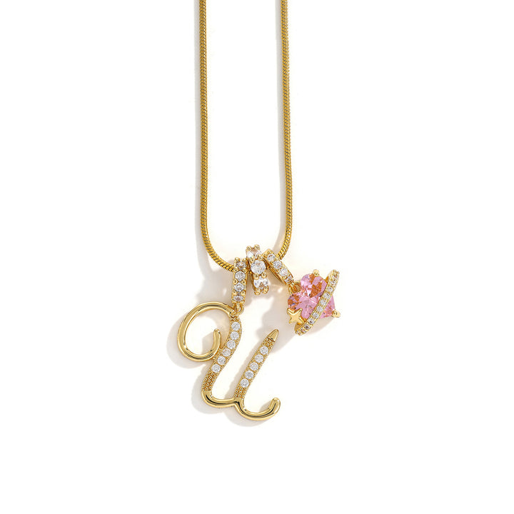Alphabet Heart Pendant Necklace