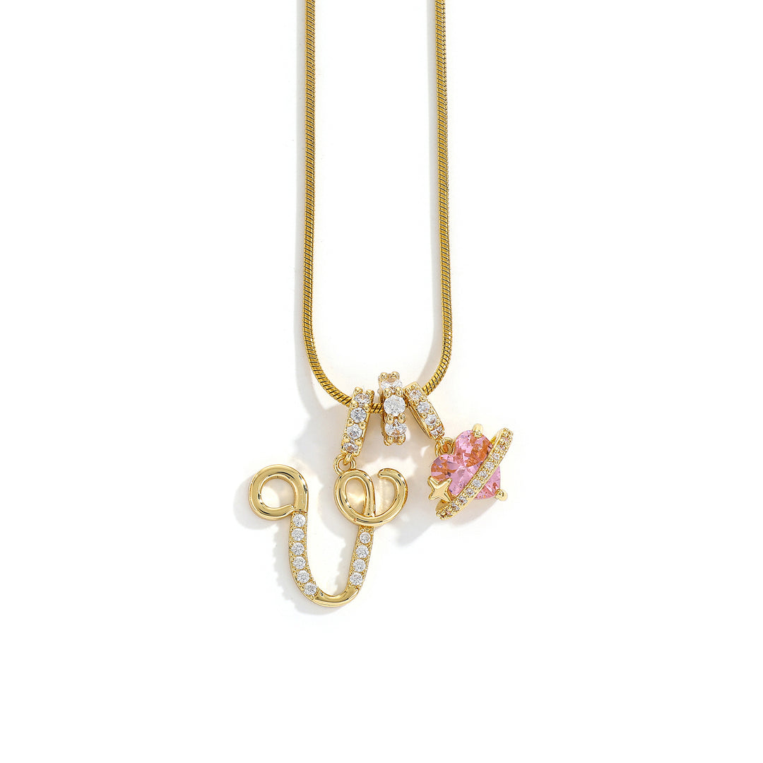 Alphabet Heart Pendant Necklace