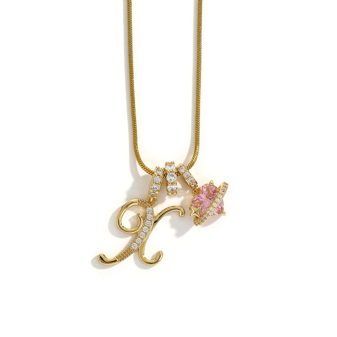 Alphabet Heart Pendant Necklace