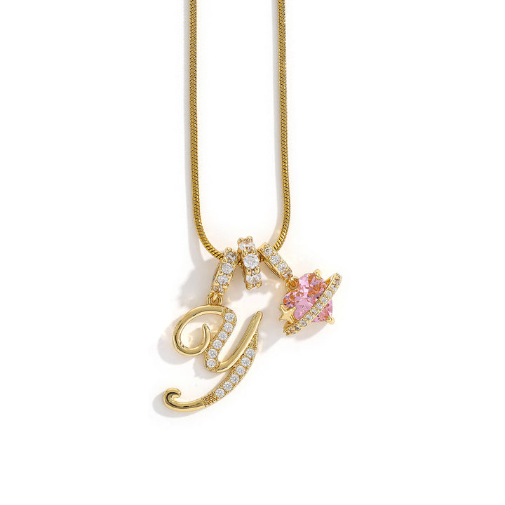 Alphabet Heart Pendant Necklace