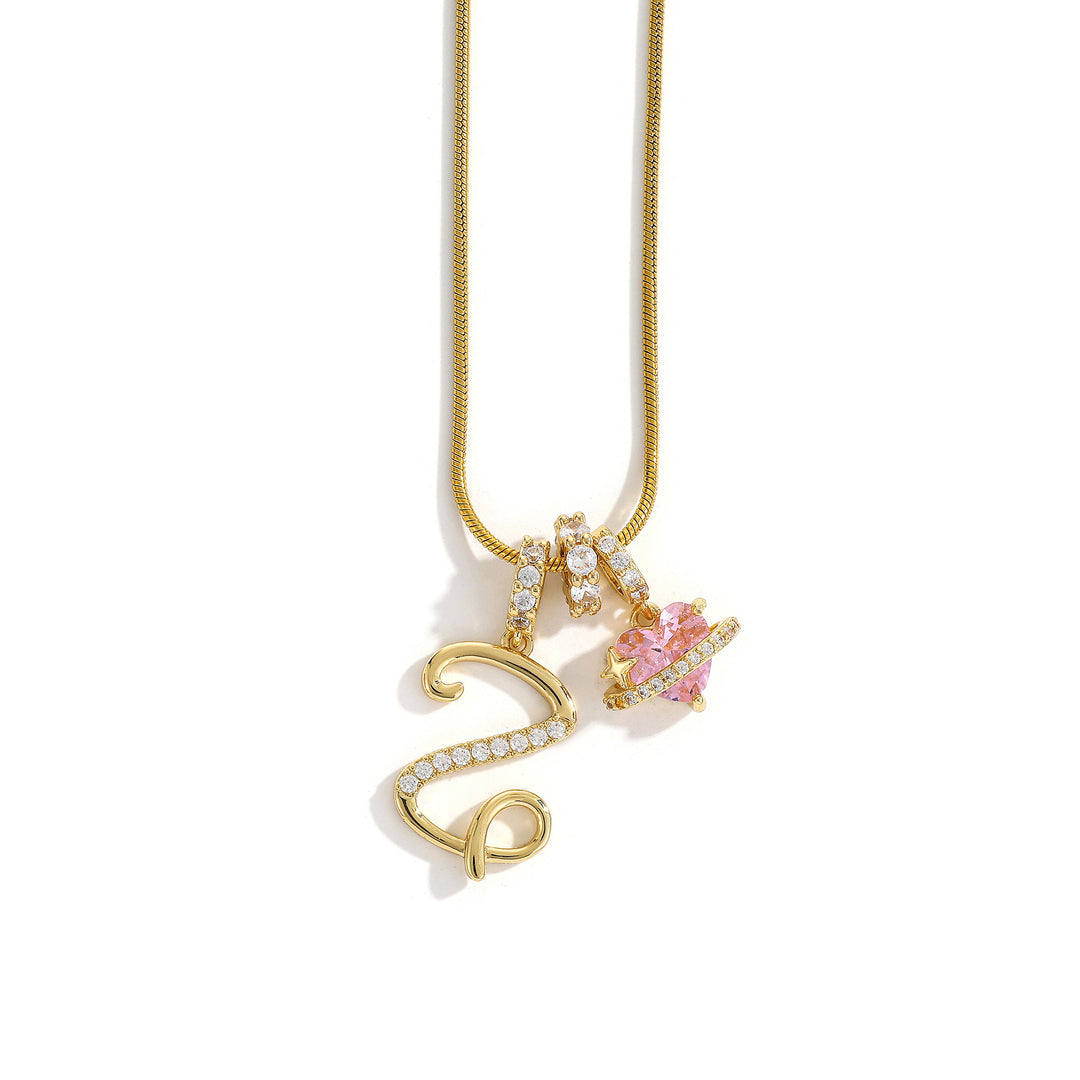 Alphabet Heart Pendant Necklace