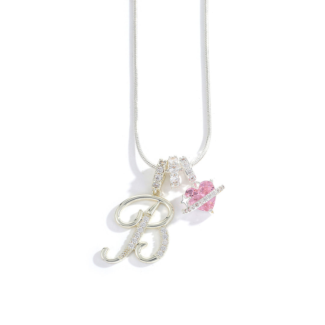Alphabet Heart Pendant Necklace