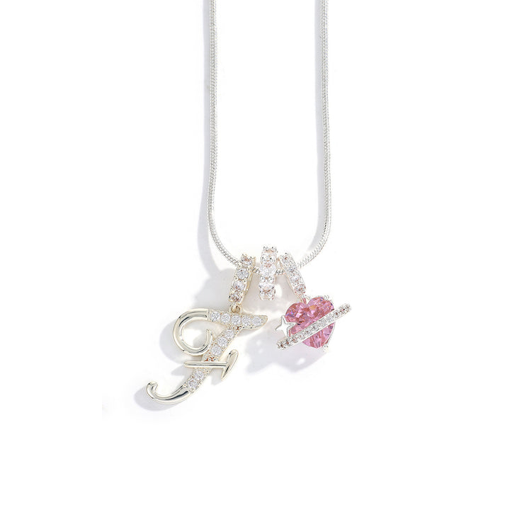 Alphabet Heart Pendant Necklace