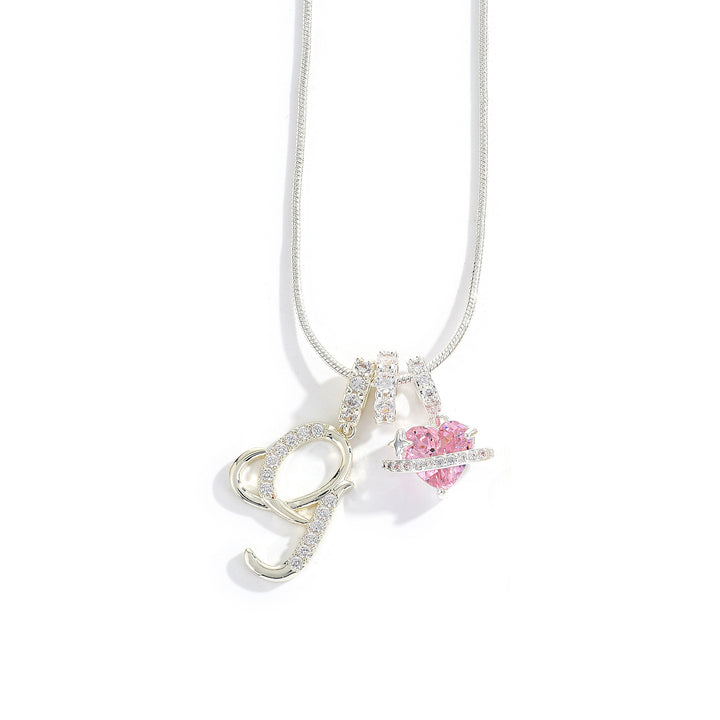 Alphabet Heart Pendant Necklace