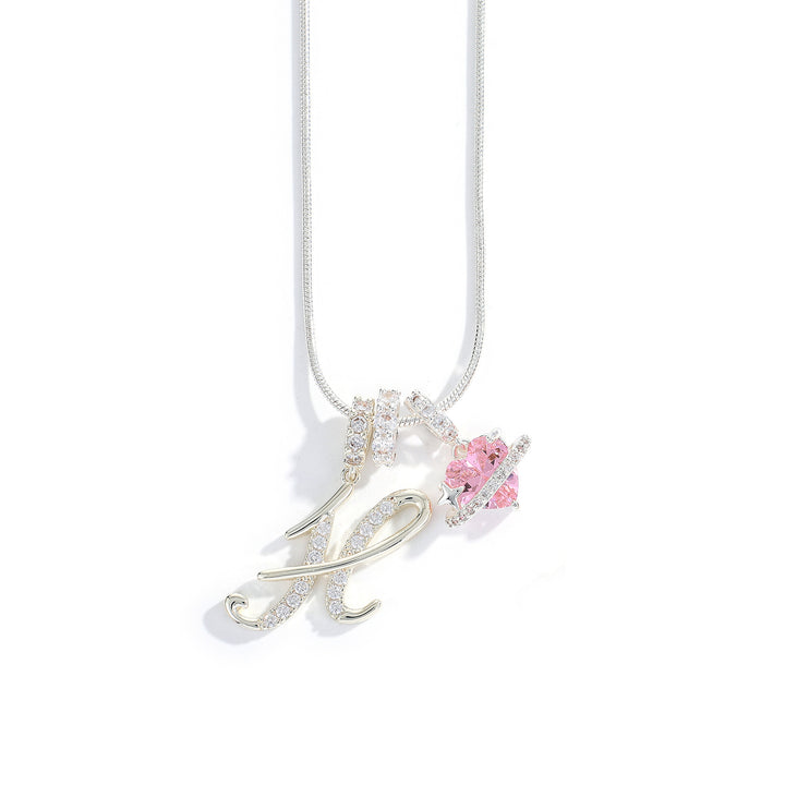 Alphabet Heart Pendant Necklace