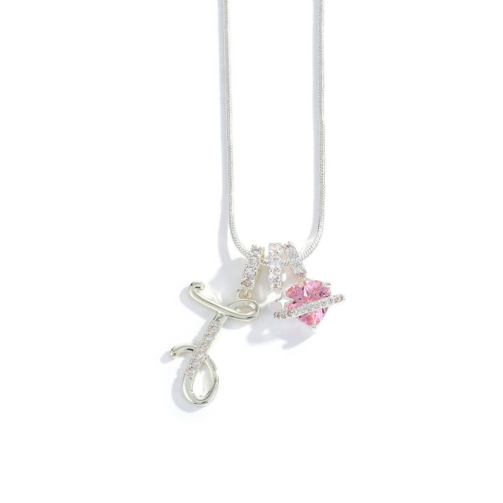 Alphabet Heart Pendant Necklace