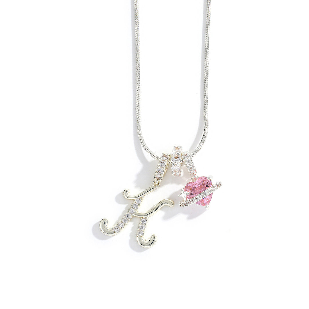 Alphabet Heart Pendant Necklace
