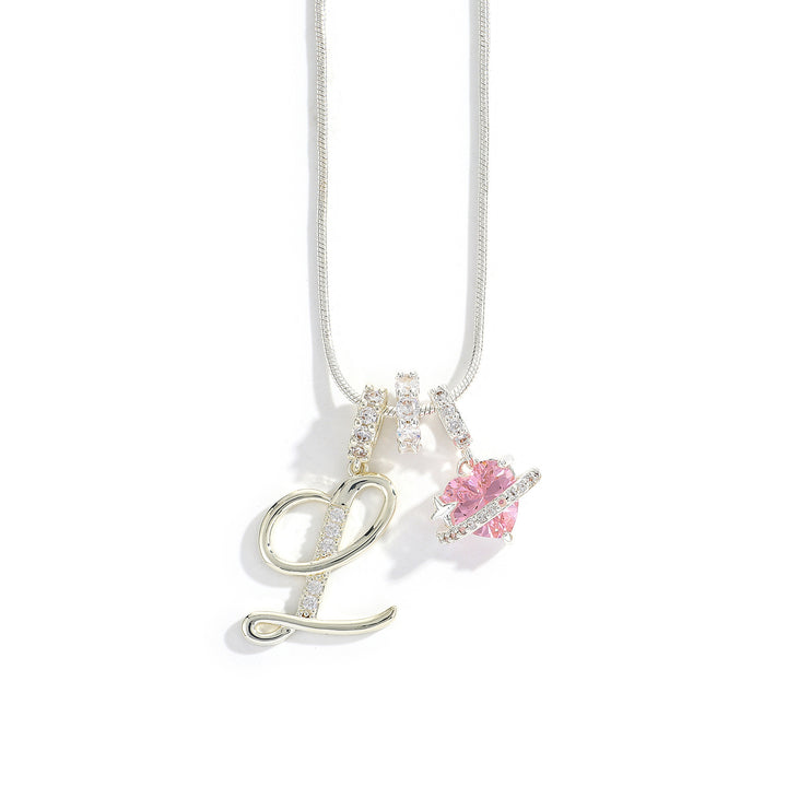 Alphabet Heart Pendant Necklace