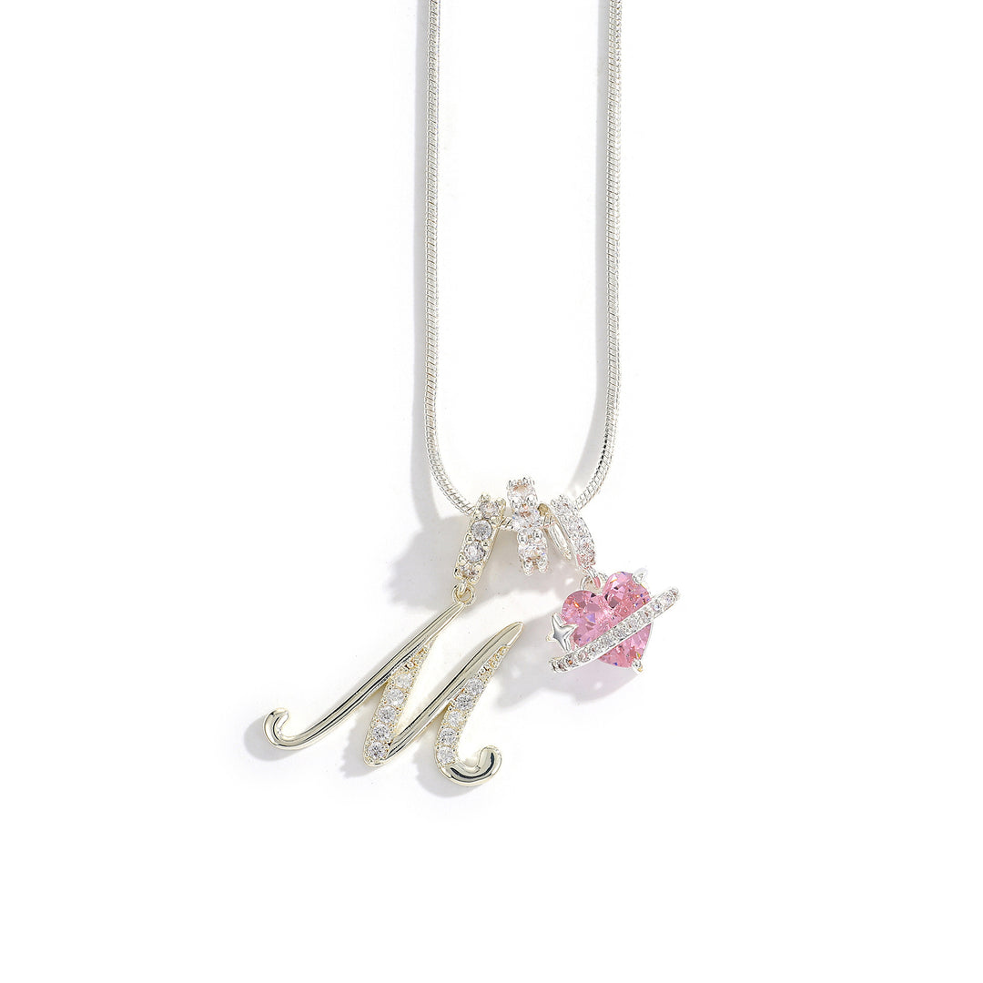 Alphabet Heart Pendant Necklace