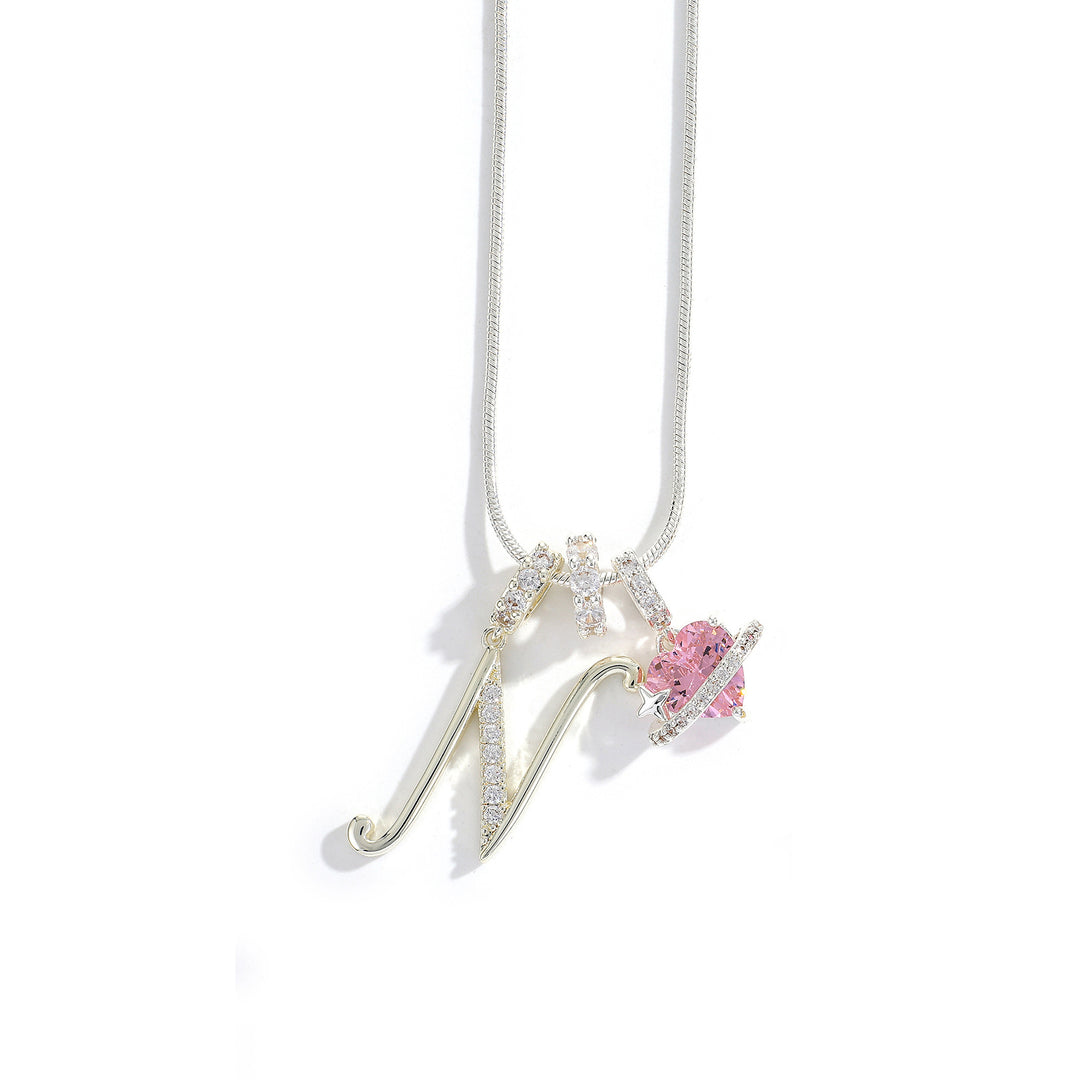 Alphabet Heart Pendant Necklace