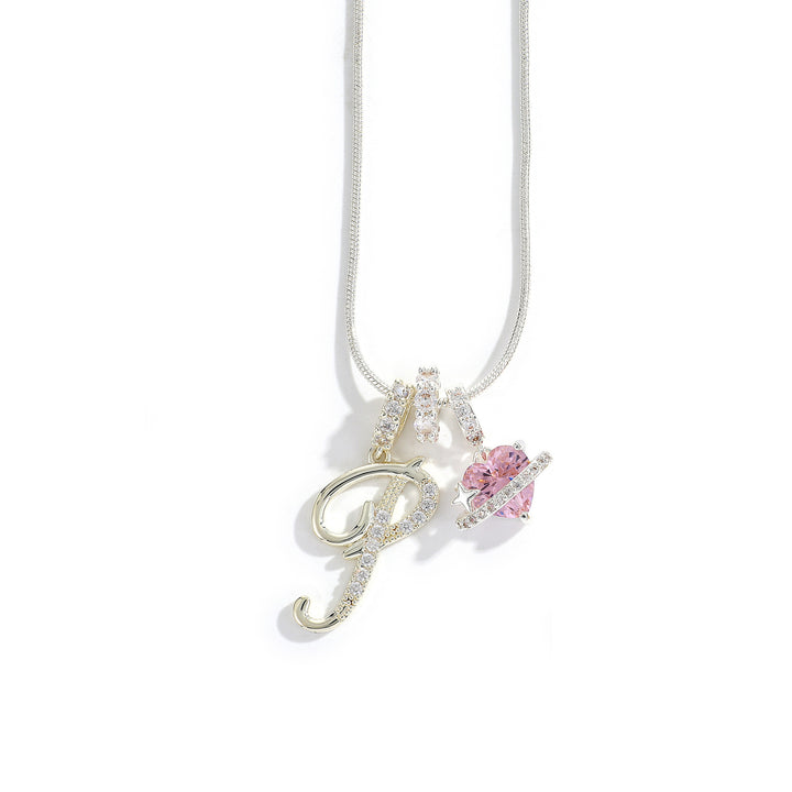 Alphabet Heart Pendant Necklace