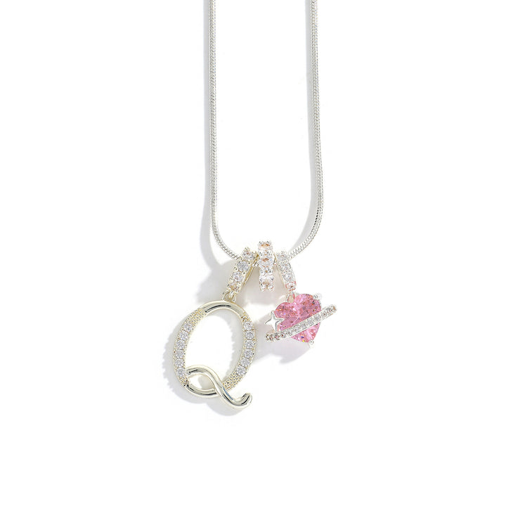Alphabet Heart Pendant Necklace