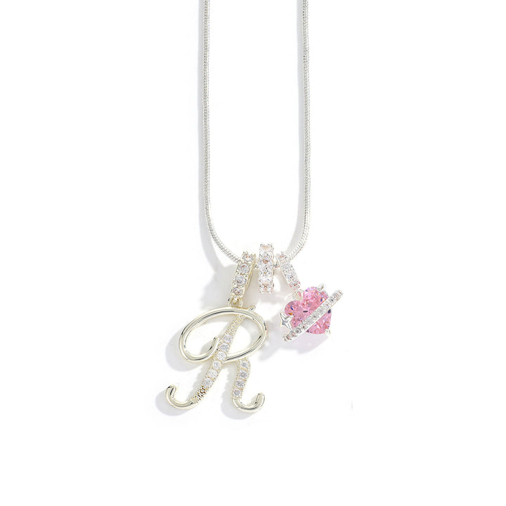 Alphabet Heart Pendant Necklace