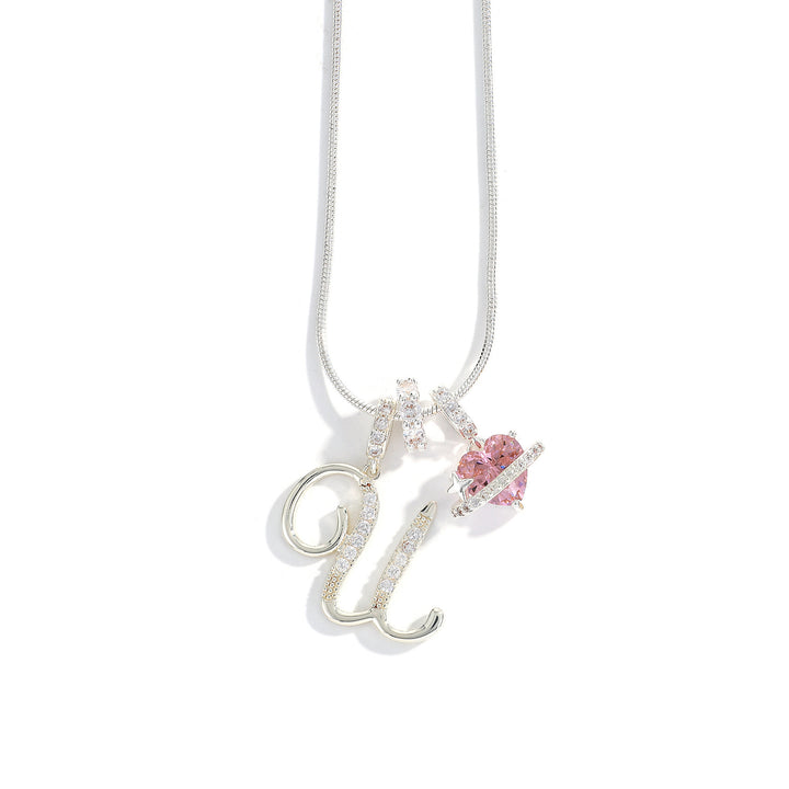 Alphabet Heart Pendant Necklace