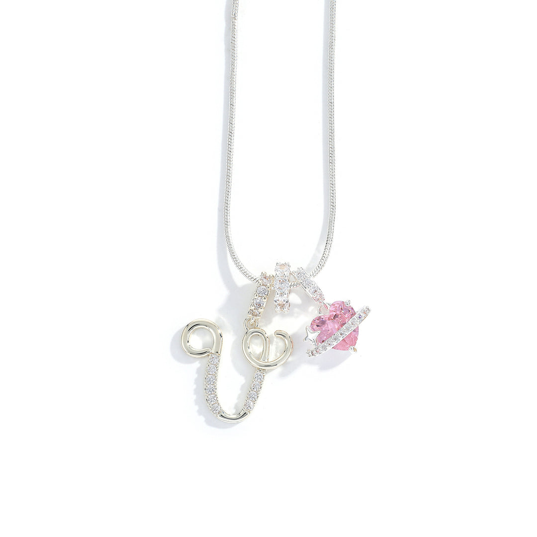 Alphabet Heart Pendant Necklace