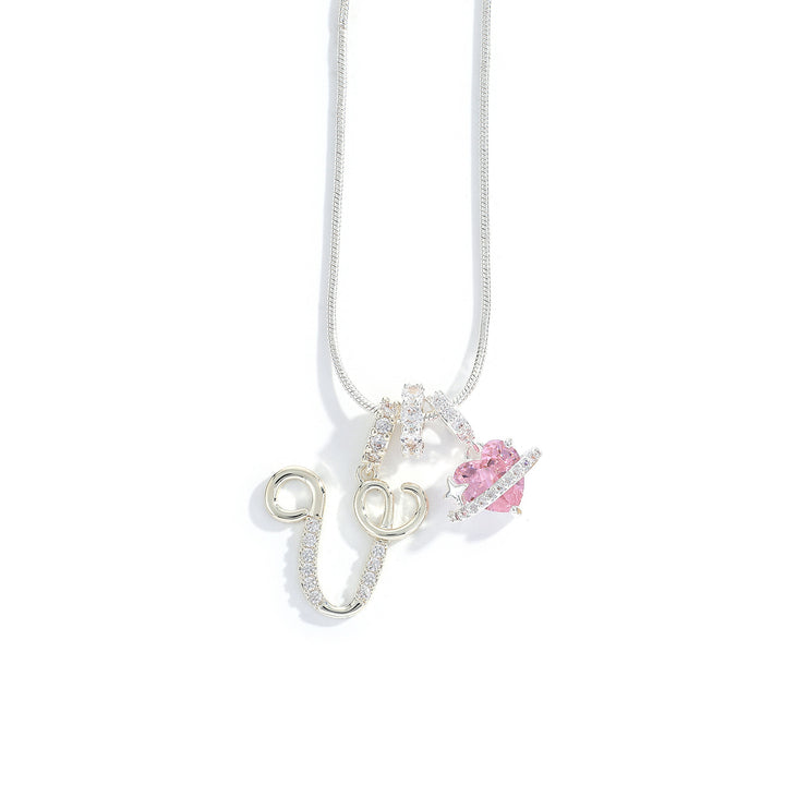 Alphabet Heart Pendant Necklace