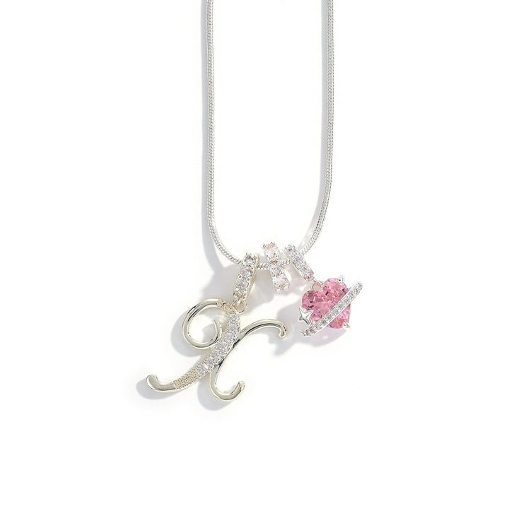 Alphabet Heart Pendant Necklace