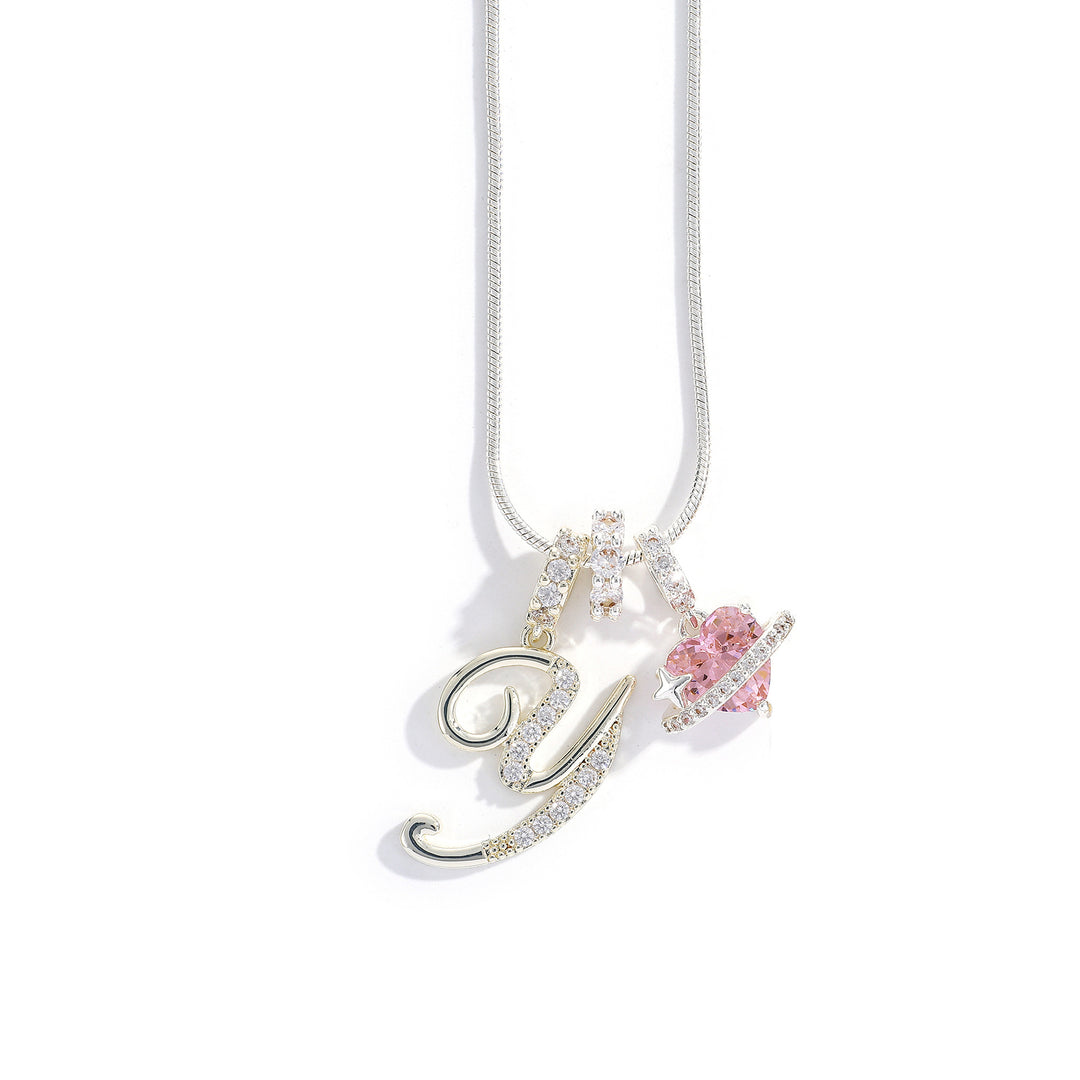 Alphabet Heart Pendant Necklace