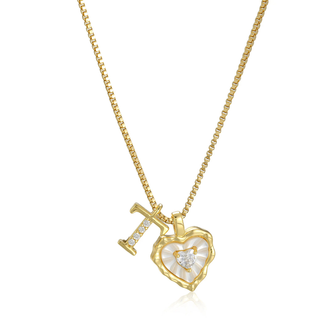 Heart-shaped letter pendant necklace