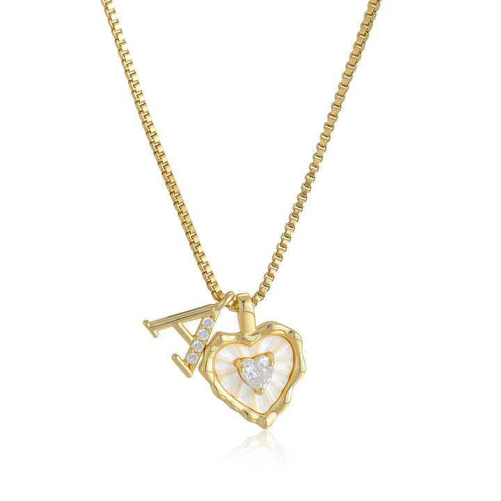 Heart-shaped letter pendant necklace