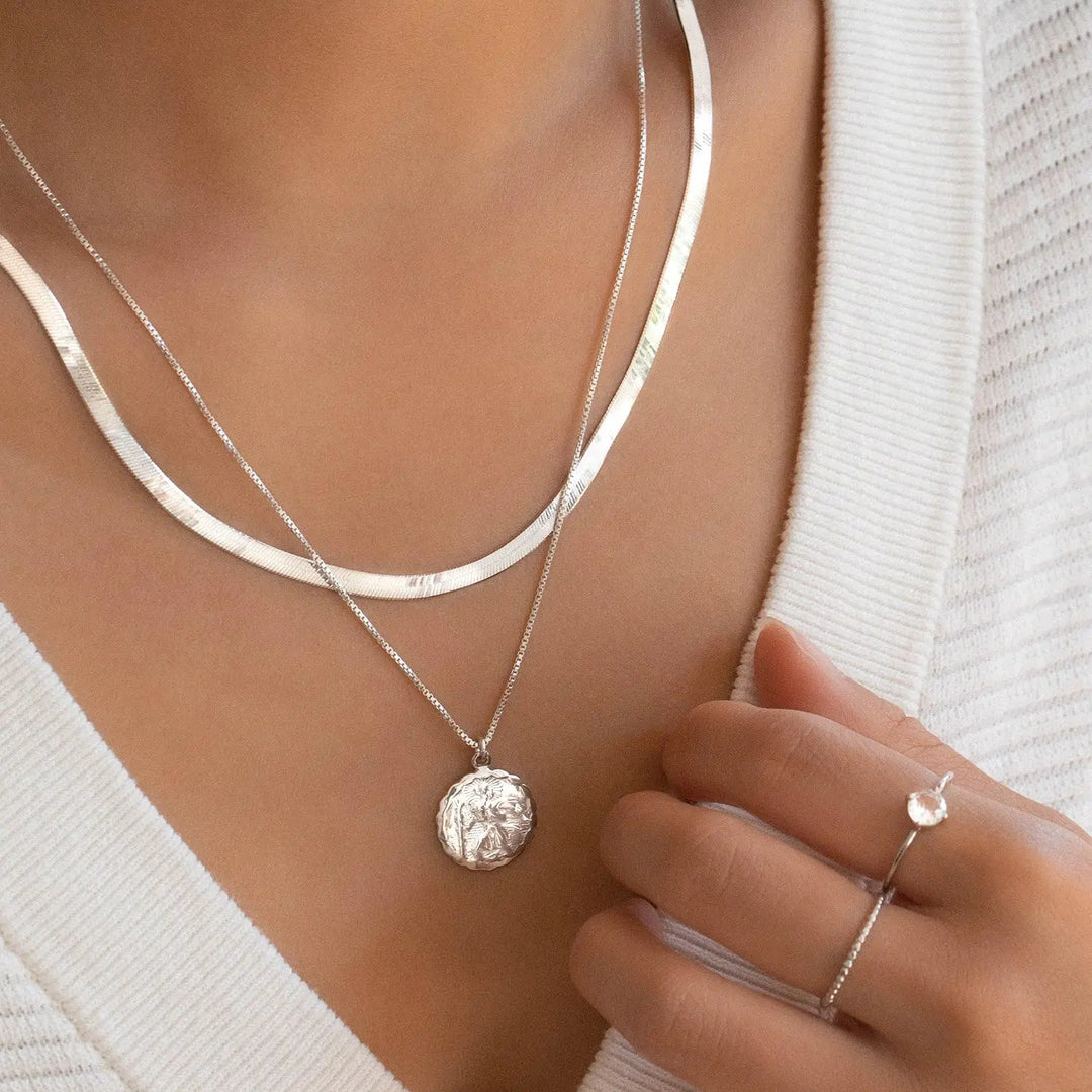 Layered snake chain necklace