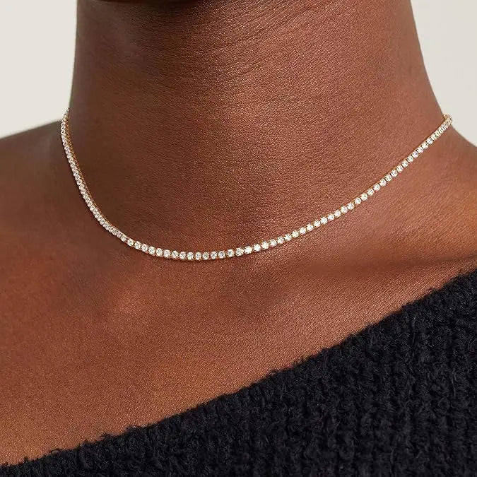 Full-diamond collarbone necklace